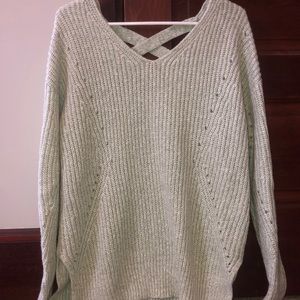 Light green v-neck sweater